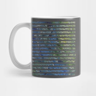 Digits of Pi (Green & Blue on Grey Background) Mug